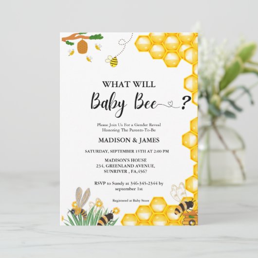 Was wird das Bienengeschlecht der Säuglinge offenb Einladung (Stehend Vorderseite)