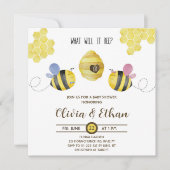 Was wird das Bienengeschlecht zeigen, dass Babydus Einladung (Vorderseite)