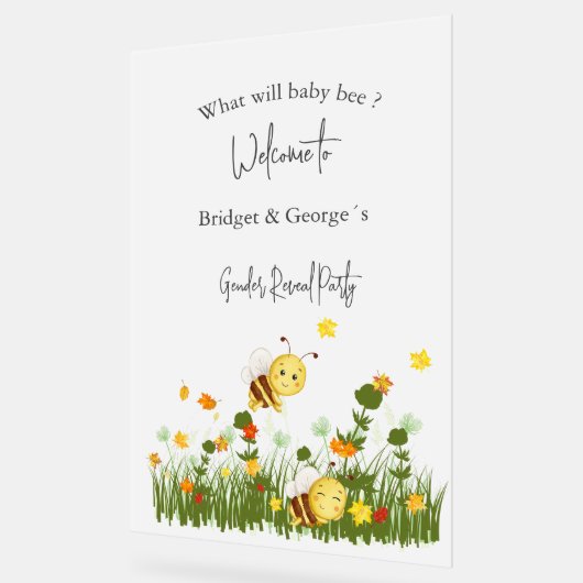 Was wird das Bienengeschlecht zeigen Party mattier Acrylschild (Winkel)