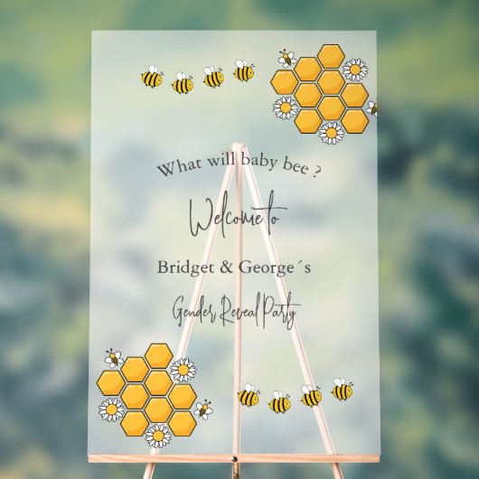 Was wird das Bienengeschlecht zeigen Party mattier Acrylschild (Neutral)