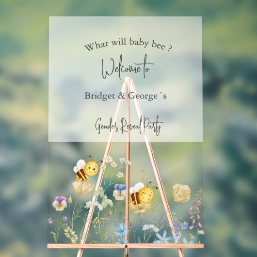 Was wird das Bienengeschlecht zeigen Party mattier Acrylschild (Neutral)