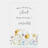 Was wird das Bienengeschlecht zeigen Party mattier Acrylschild (Vorderseite)