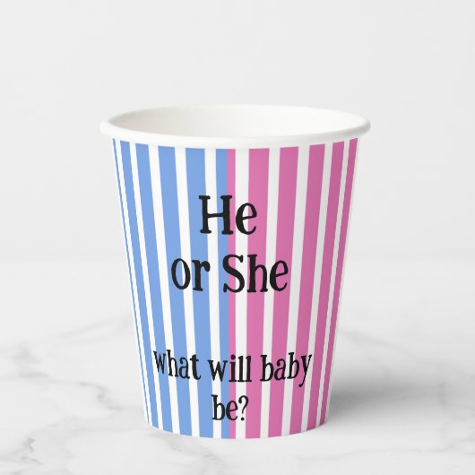 Was wird das Geschlecht zeigen Strip Pappbecher (Vorderseite)