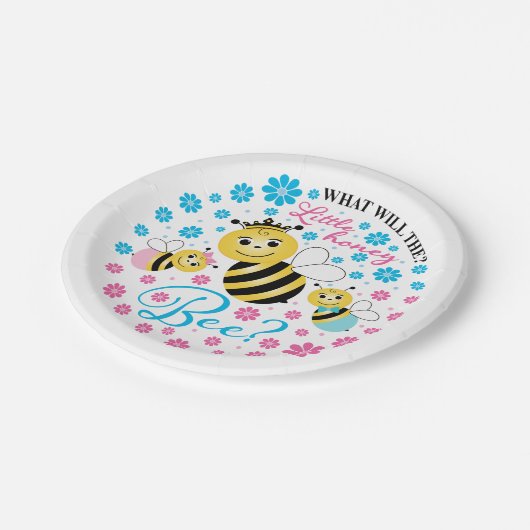 Was wird das kleine Honigbienengeschlecht zeigen? Pappteller (Schrägansicht)