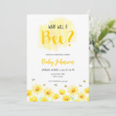 Was wird das sein? Geschlecht offenbart Bee theme  Einladung (Stehend Vorderseite)