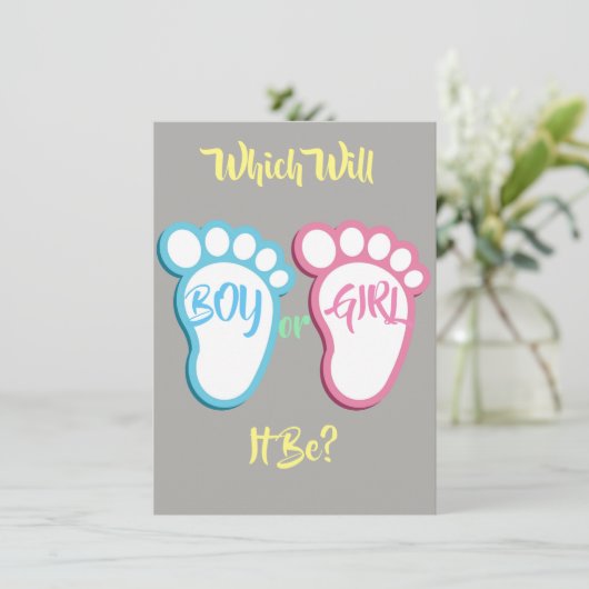 Was wird das sein? Geschlechtsankündigung Einladung (Stehend Vorderseite)