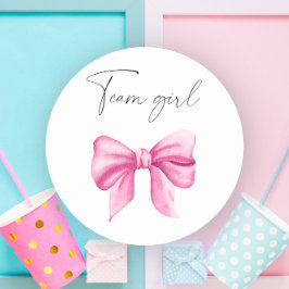 Was wird das Teammädchen sein? Runder Aufkleber