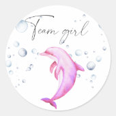 Was wird das Teammädchen sein? Runder Aufkleber (Vorderseite)