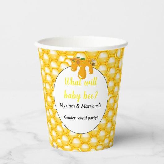 Was wird die Biene Geschlecht zeigen Party Pappbecher (Vorderseite)