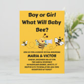 Was wird die Geschlechtsenthüllung von Baby Bee se Einladung (Stehend Vorderseite)