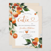 Was wird die kleine Süsse der Orange Gender Reveal Einladung (Vorne/Hinten)