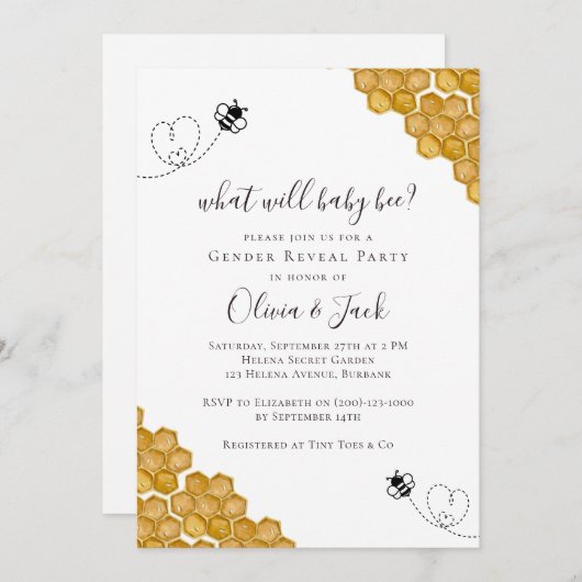 Was wird die Party Einladung des Geschlechts für B (Vorne/Hinten)