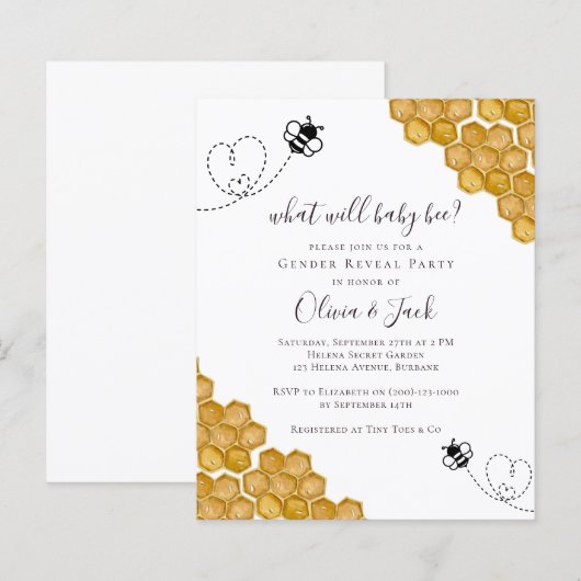 Was wird die Party Einladung des Geschlechts für B (Vorne/Hinten)