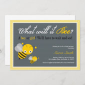 Was wird es Biene? Babypartyeinladung Einladung (Vorne/Hinten)