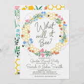 Was wird es für eine Baby-Floral-Geschlechtsoffenb Einladung (Vorne/Hinten)