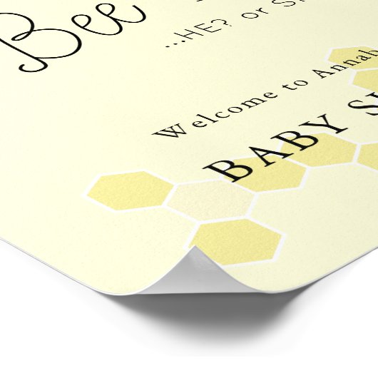 Was wird es sein Baby Dusche Begrüßungszeichen Poster (Ecke)