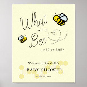 Was wird es sein Baby Dusche Begrüßungszeichen Poster