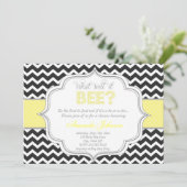 Was wird es sein? Chic Zickzack Baby Dusche Einlad Einladung (Stehend Vorderseite)