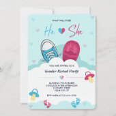 Was wird es sein, dass er oder sie rosa blaue Gend Einladung (Vorderseite)