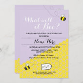 Was wird es sein? Lila Baby-Dusche Party Einladung (Vorne/Hinten)