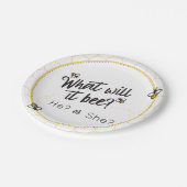 Was wird es sein? Sie Gender Reveal Baby Dusche Pappteller (Schrägansicht)