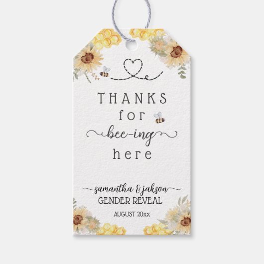 Was wird Sonnenblumen zeigen Geschlecht Geschenkanhänger (Vorderseite)