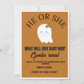Was wird unser Baby-Geist-Boo-Geschlecht zeigen Pa Einladung (Vorderseite)