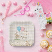 Was wird unser kleiner Hase sein?  Geschlechterent Pappteller (Party)