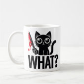 "Was" Witzige Schwarze Katze. Mörderische Katze mi Kaffeetasse (Links)
