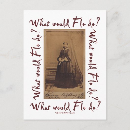 Was würde Flo tun? Florence Nightingale Postkarte (Vorderseite)