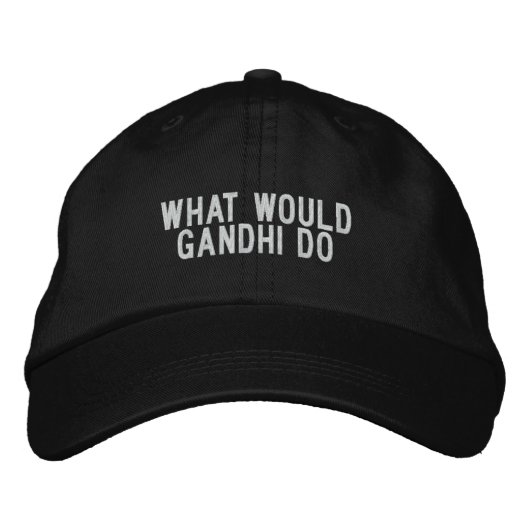 Was würde Gandhi tun? Bestickte Baseballkappe (Vorderseite)