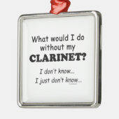 Was würde ich tun, Klarinette? Silbernes Ornament (Links)