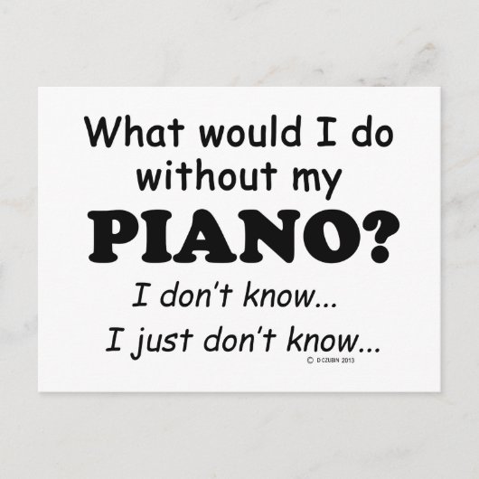 Was würde ich tun, Klavier? Postkarte (Vorderseite)