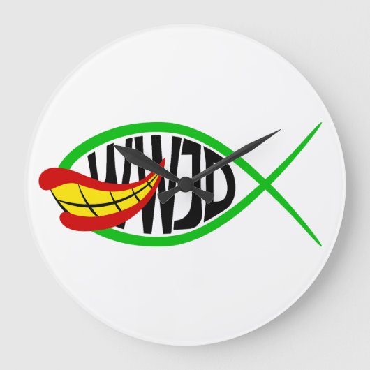 Was würde Joker tun? Große Wanduhr (Vorderseite)