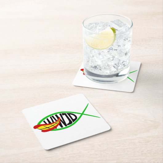 Was würde Joker tun? Rechteckiger Pappuntersetzer (Vor Ort)