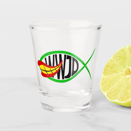 Was würde Joker tun? Schnapsglas (Vorderseite)