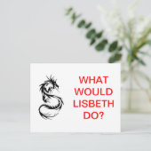 Was würde Lisbeth tun? Postkarte (Stehend Vorderseite)