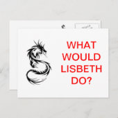 Was würde Lisbeth tun? Postkarte (Vorne/Hinten)