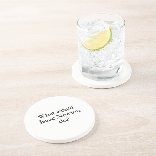 Was würde Newton tun? Sandstein Untersetzer (Seite)