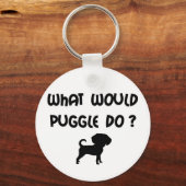 Was würde Puggle tun? Schlüsselanhänger (Vorderseite)
