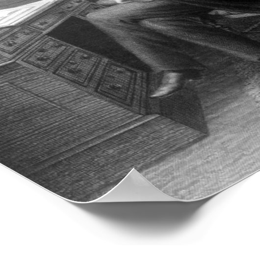 Was würden Dickens schwarz und weiß schreiben? Poster (Ecke)