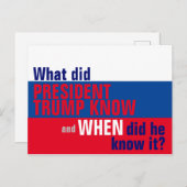 Was wusste Trump und wann wusste er, dass es eine  Postkarte (Vorne/Hinten)