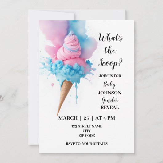 Was zeigt das Thema "Scoop" auf? Einladung (Vorderseite)