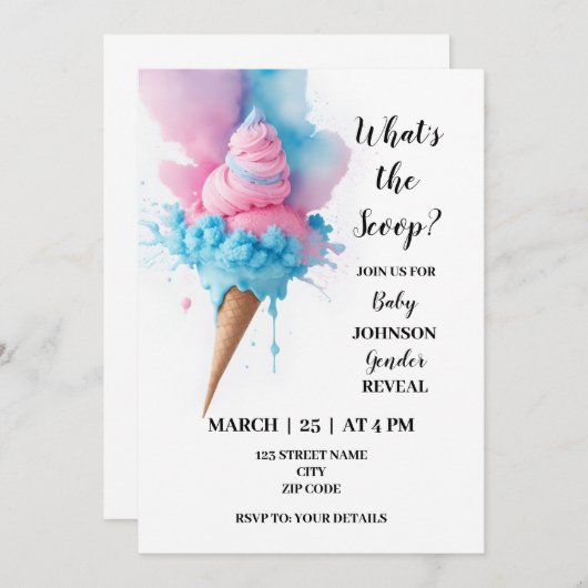 Was zeigt das Thema "Scoop" auf? Einladung (Vorne/Hinten)