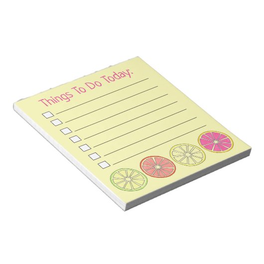Was zu tun heute Zitrusfrüchte Scheiben Zitronen L Notizblock (angewinkelt)