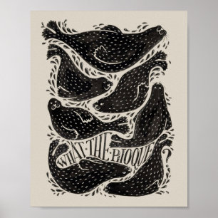 Was zum Robbenwitz - Lustiges Siegel-Wortspiel-Ill Poster
