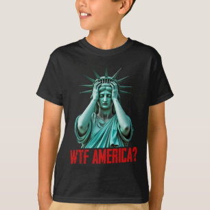 Was zum Teufel Amerika Statue der Freiheit Anti-Tr T-Shirt