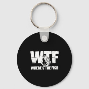 Was zum Teufel Wo ist der Fisch Männer Lustige Ang Schlüsselanhänger