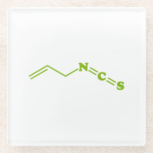 Wasabi Allyl Isothiocyanat Molekulare Formel Glasuntersetzer (Vorderseite)