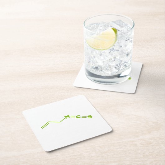 Wasabi Allyl Isothiocyanat Molekulare Formel Rechteckiger Pappuntersetzer (Vor Ort)